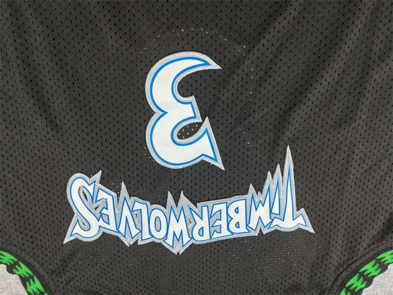 Men's Minnesota Timberwolves Stephon Marbury #3 Black 1997/98 Hardwood Classics Swingman Jersey