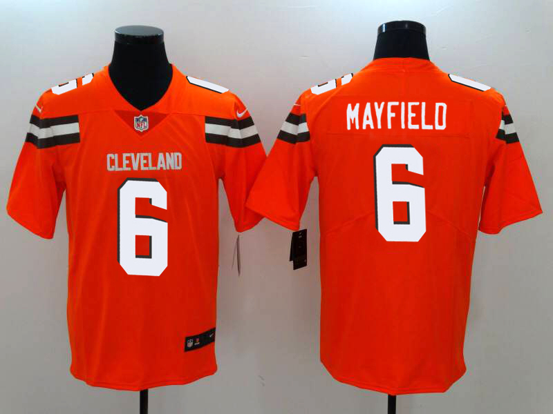 Men's Cleveland Browns Baker Mayfield #6 Orange Game Player Jersey