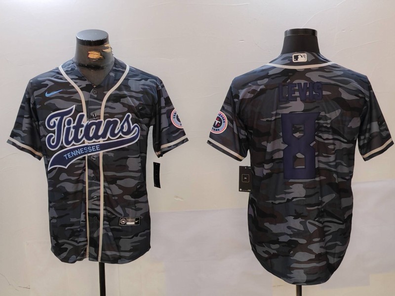 Men's Tennessee Titans Will Levis #8 Grey Camouflage Player Jersey