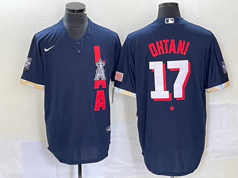 Men's Los Angeles Angels Shohei Ohtani #17 ALL STAR Navy Baseball Jersey