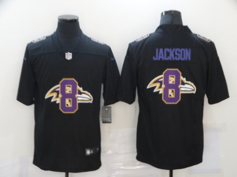 Men's Baltimore Ravens #8 Lamar Jackson Black Authentic Game Jersey