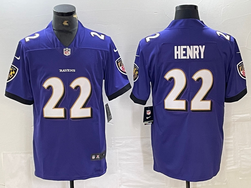 Men's Baltimore Ravens Derrick Henry #22 Purple Game Player Jersey