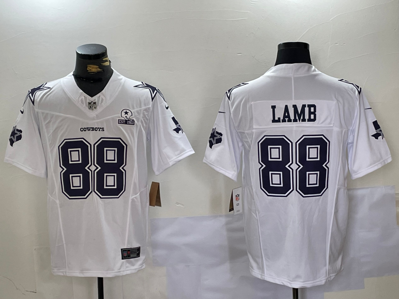Men's Dallas Cowboys CeeDee Lamb #88 White Fashion Game Jersey