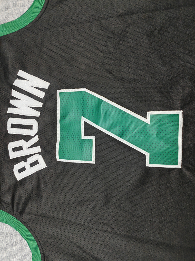 Men's Boston Celtics Jaylen Brown #7 Black Swingman Jersey - Statement Edition