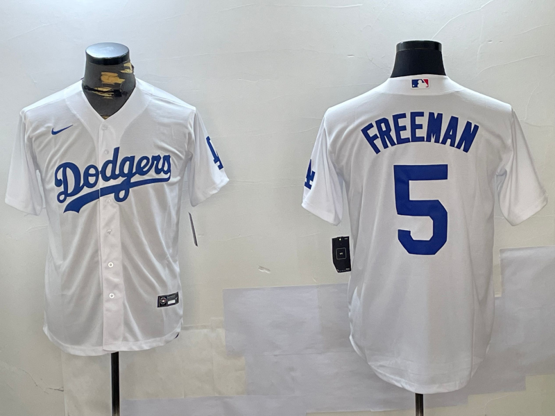 Men's Los Angeles Dodgers Freddie Freeman #5 White Replica Baseball Jersey