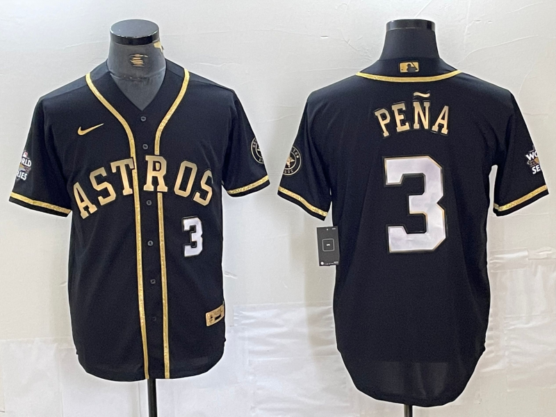 Men's Houston Astros Jeremy Pena #3 Black Replica Player Jersey