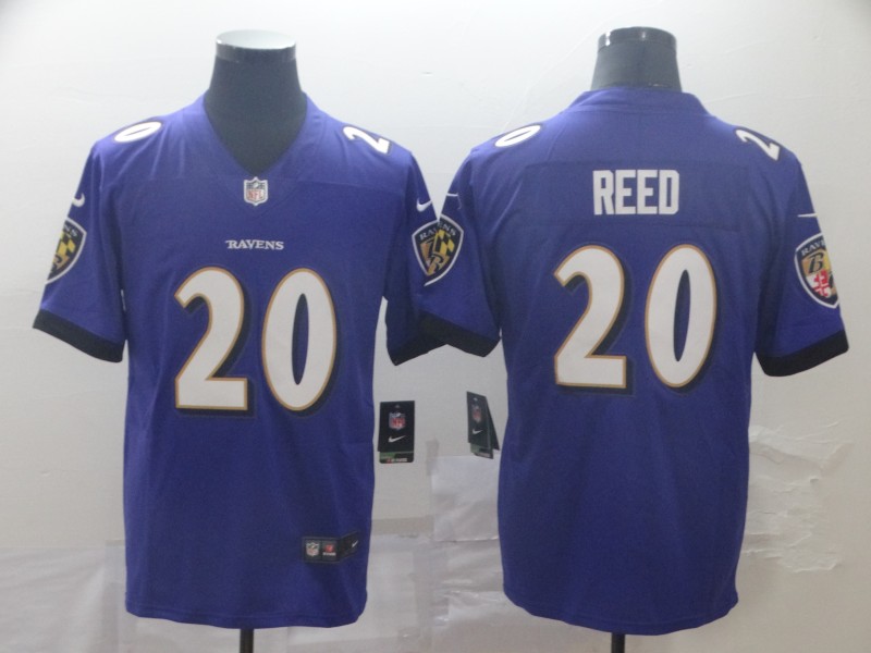 Men's Baltimore Ravens Ed Reed #20 Purple Game Jersey