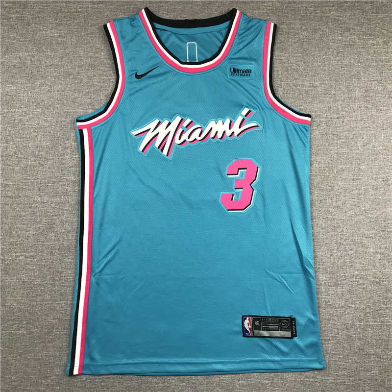 Men's Miami Heat Dwyane Wade #3 Blue Swingman Player Jersey