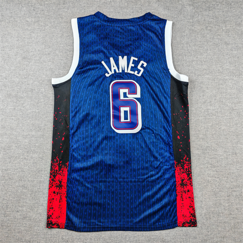 Men's 2024 USA Dream Team LeBron James #6 Navy Authentic Player Jersey