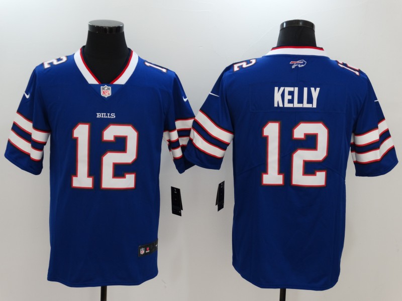 Men's Buffalo Bills Jim Kelly #12 Blue Game Jersey