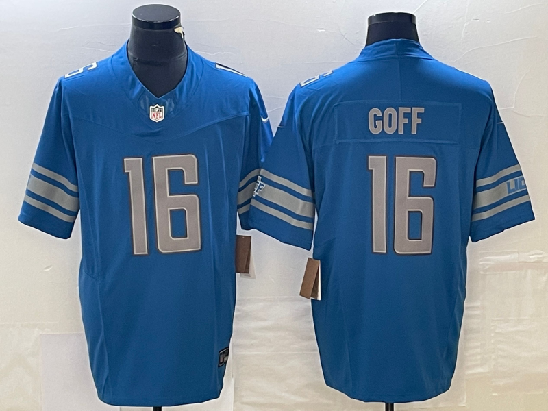 Men's Detroit Lions Jared Goff #16 Blue Vapor Limited Jersey