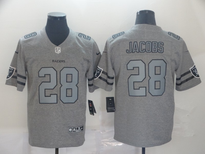 Men's Las Vegas Raiders Josh Jacobs #28 Gray Game Jersey