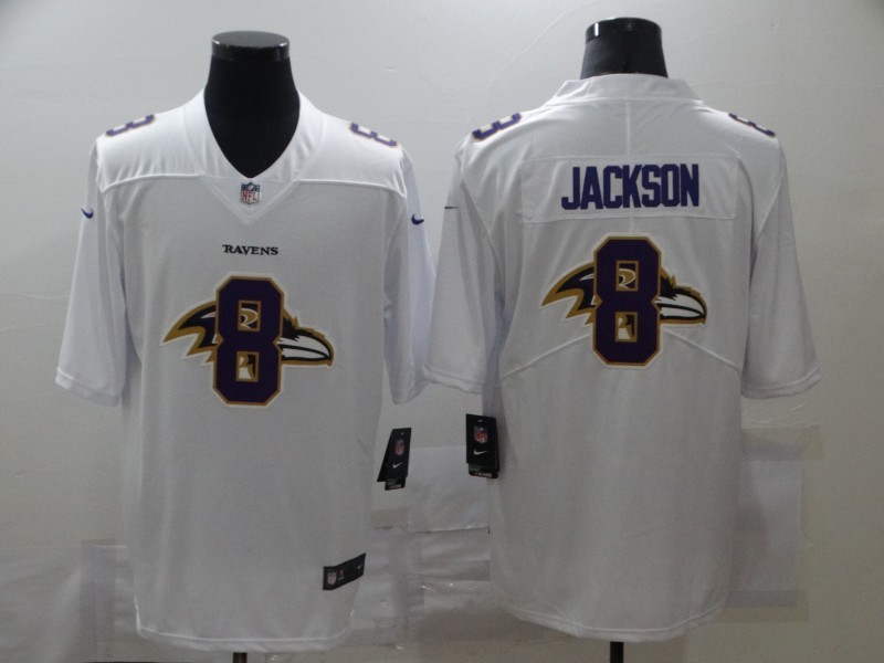 Men's Baltimore Ravens Lamar Jackson #8 White Alternate Game Jersey