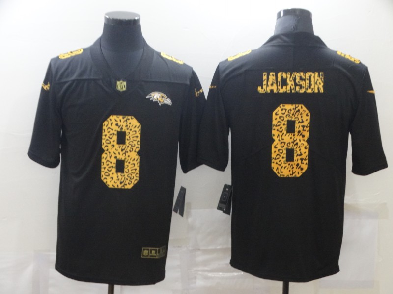 Men's Baltimore Ravens Lamar Jackson #8 Black Game Player Jersey