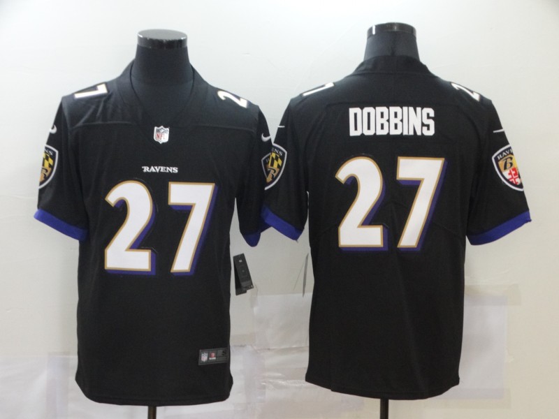 Men's Baltimore Ravens J.K. Dobbins #27 Black Game Jersey