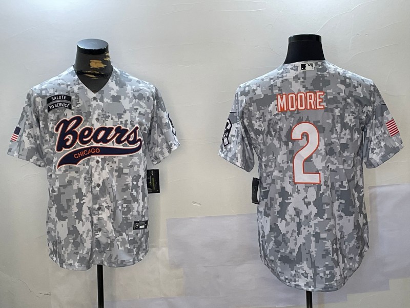 Men's Chicago Bears D.J. Moore #2 Arctic Camo 2024 Salute to Service Player Jersey