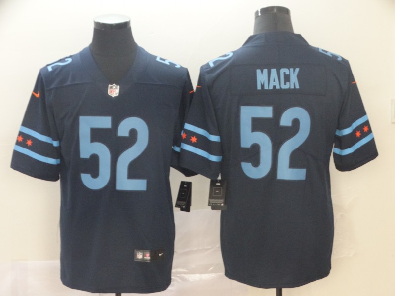 Men's Chicago Bears Khalil Mack #52 Navy Game Jersey City Edition
