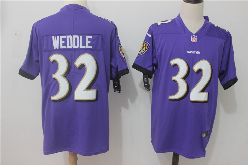 Men's Baltimore Ravens Eric Weddle #32 Purple Game Jersey