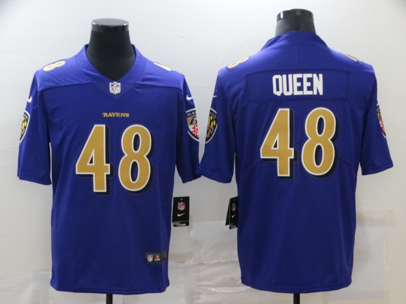 Men's Baltimore Ravens Patrick Queen #48 Purple Game Jersey