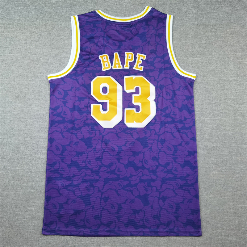 Men's Los Angeles Lakers BAPE #93 Purple 1996/97 Hardwood Classics Swingman Jersey