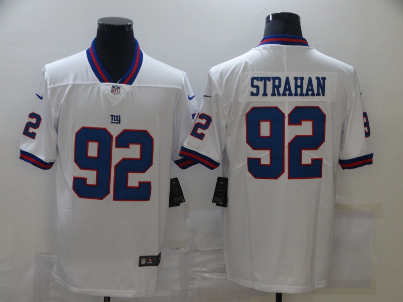 Men's New York Giants Michael Strahan #92 White Game Jersey