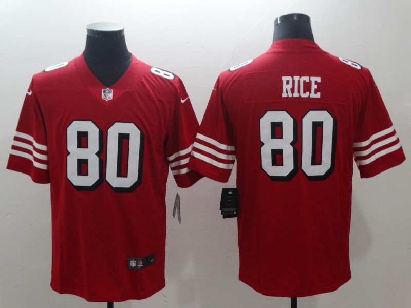 Men's San Francisco 49ers Jerry Rice #80 Red Game Jersey