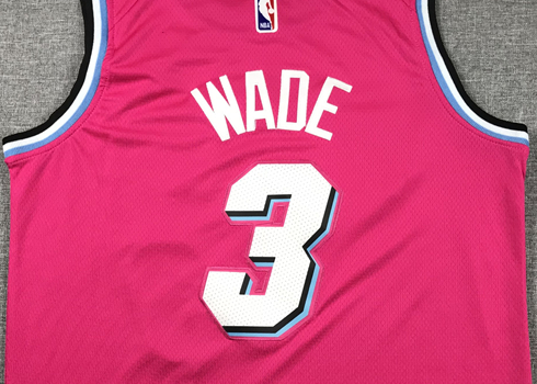 Men's Miami Heat Dwyane Wade #3 Pink Swingman Player Jersey