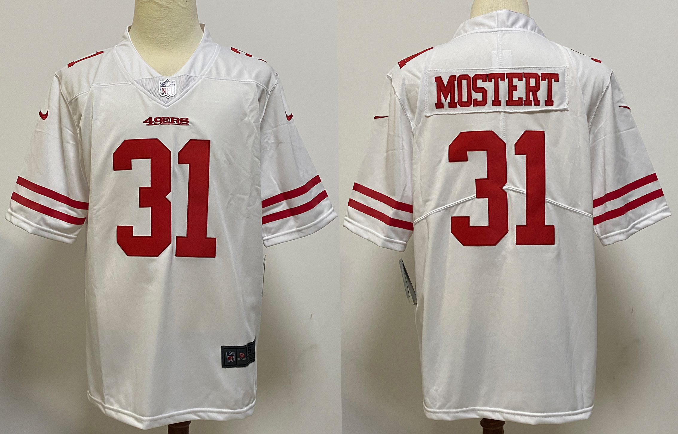 Men's San Francisco 49ers Raheem Mostert #31 White Game Player Jersey