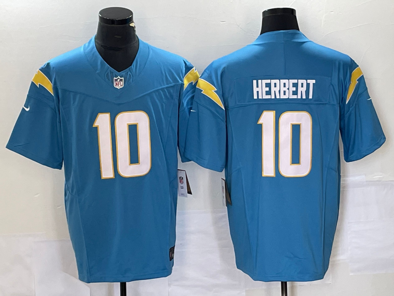 Men's Los Angeles Chargers Justin Herbert #10 Powder Blue Player Game Jersey