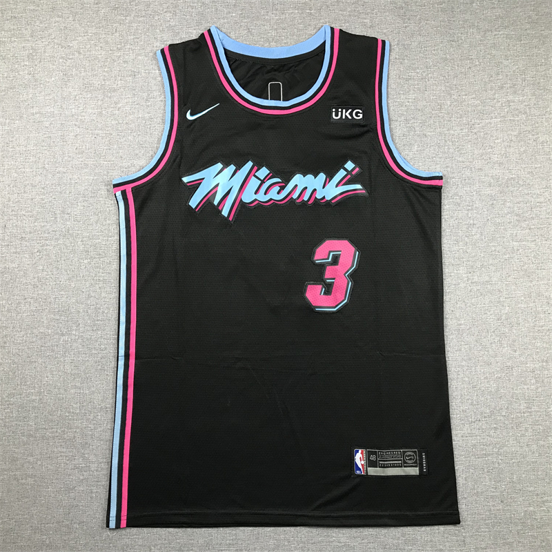 Men's Miami Heat Dwyane Wade #3 Black Swingman Player Jersey