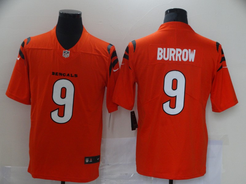 Men's Cincinnati Bengals Joe Burrow #9 Orange Alternate Game Jersey
