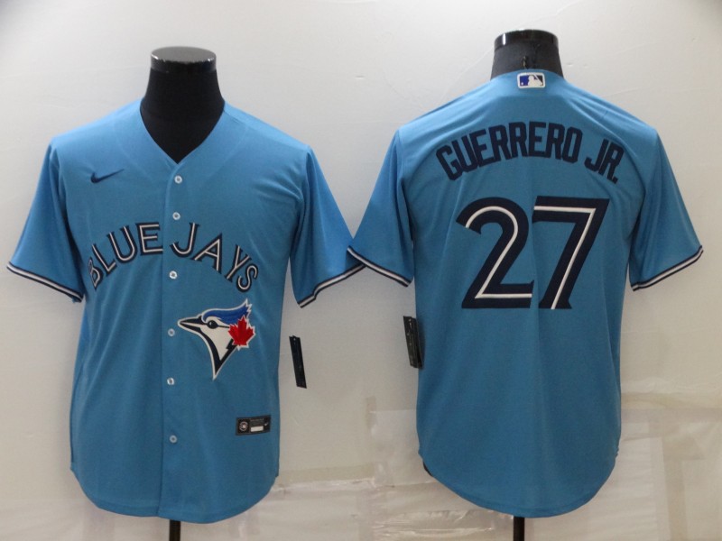 Men's Toronto Blue Jays Vladimir Guerrero Jr. #27 Light Blue Replica Baseball Jersey