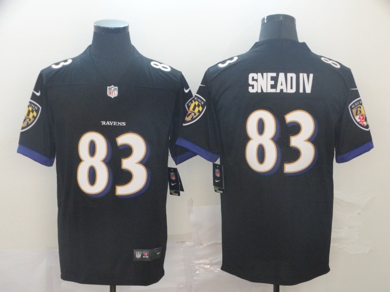 Men's Baltimore Ravens Willie Snead IV #83 Black Game Jersey