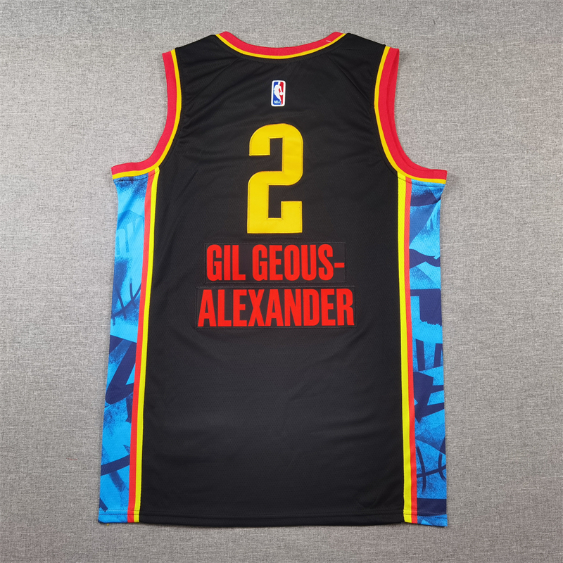 Men's Oklahoma City Thunder Shai Gilgeous-Alexander #2 Black 2024/25 Swingman Player Jersey - City Edition