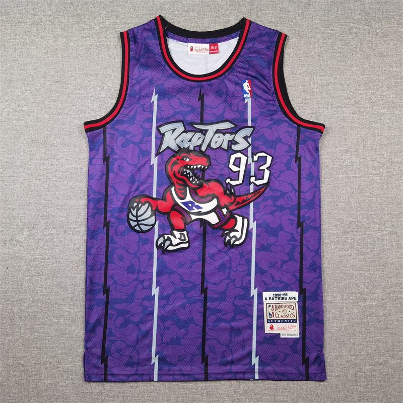 Men's Toronto Raptors BAPE #93 Purple 1998/99 Hardwood Classics Swingman Jersey