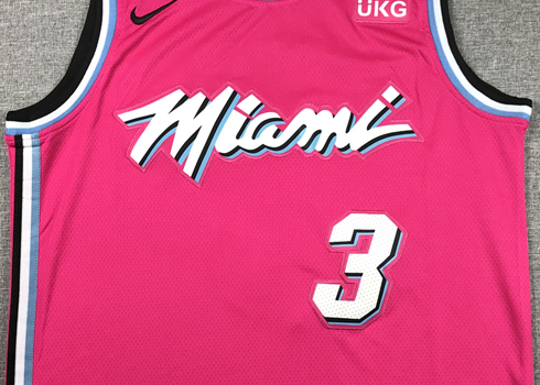 Men's Miami Heat Dwyane Wade #3 Pink Swingman Player Jersey