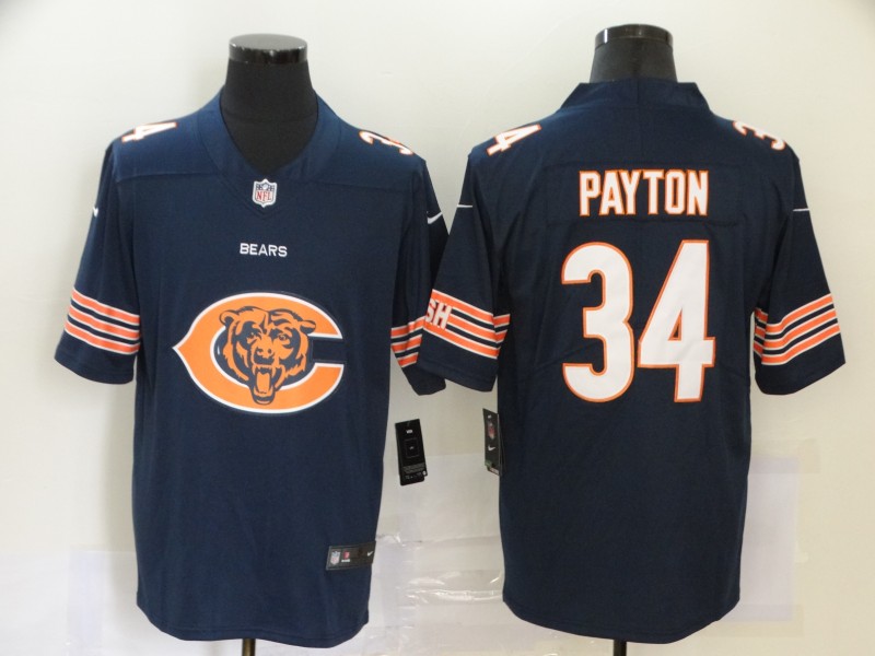 Men's Chicago Bears Walter Payton #34 Navy Game Jersey