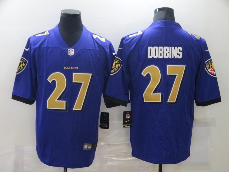 Men's Baltimore Ravens J.K. Dobbins #27 Purple Game Player Jersey