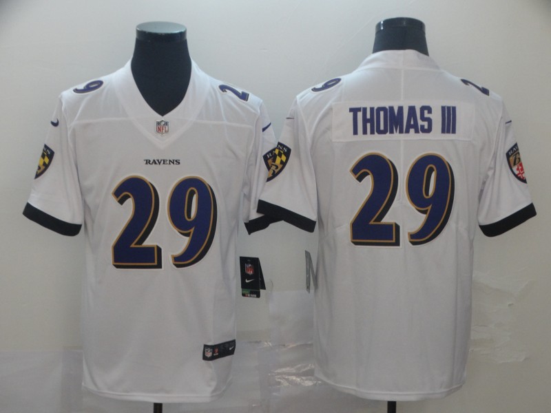 Men's Baltimore Ravens Earl Thomas III #29 White Game Jersey