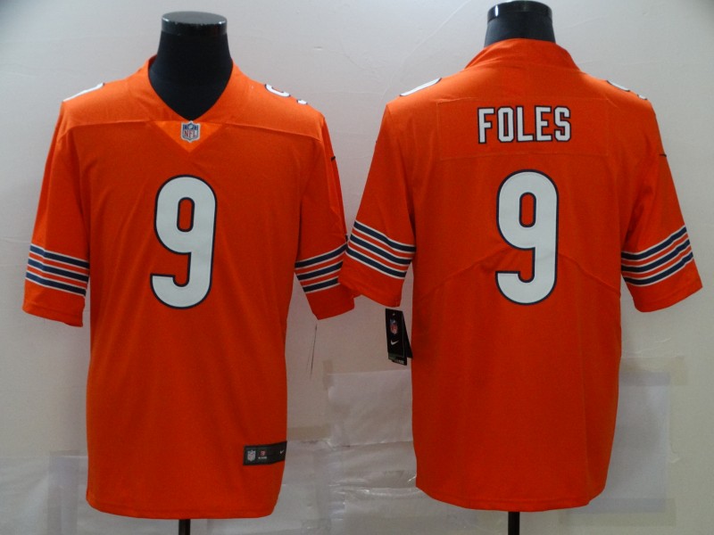 Men's Chicago Bears Nick Foles #9 Orange Game Jersey