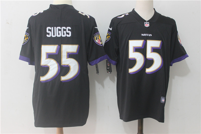 Men's Baltimore Ravens Terrell Suggs #55 Black Game Jersey