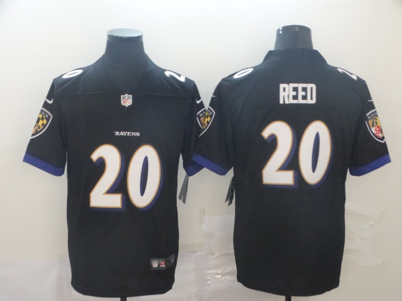 Men's Baltimore Ravens Ed Reed #20 Black Game Jersey