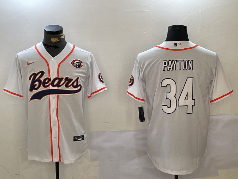 Men's Chicago Bears Walter Payton #34 White Player Jersey