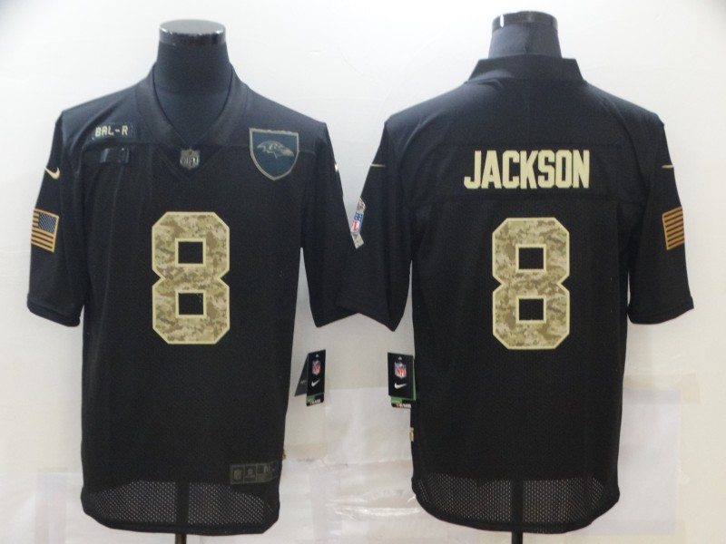 Men's Baltimore Ravens #8 Lamar Jackson Black Player Game Jersey