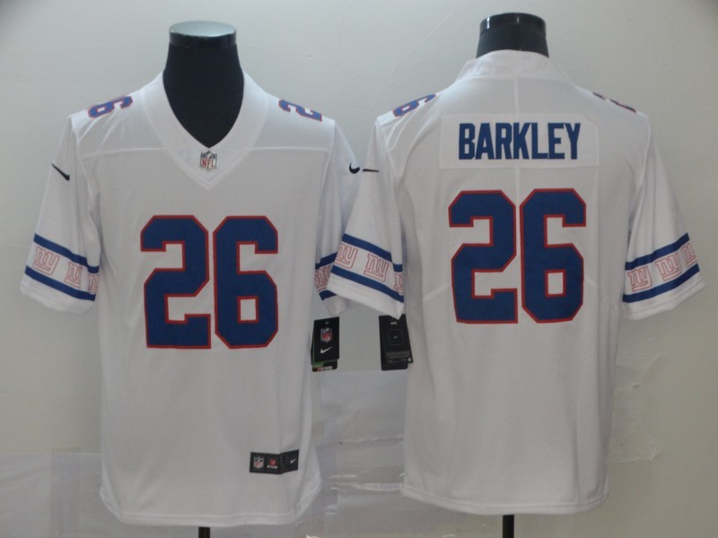 Men's New York Giants #26 Saquon Barkley White Game Player Jersey