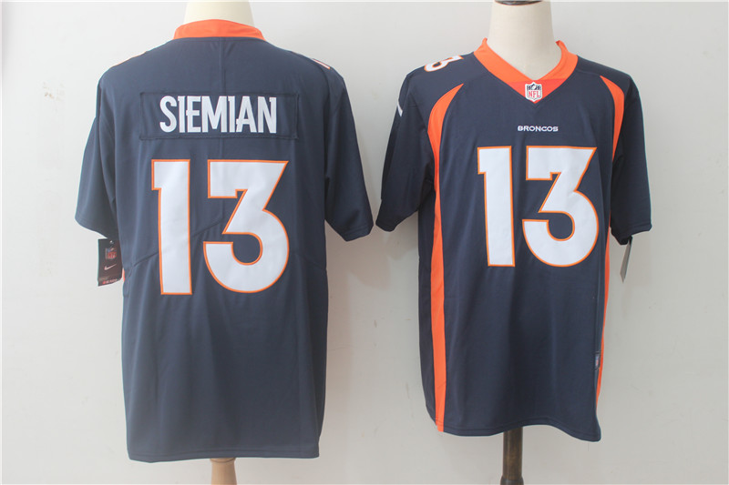 Men's Denver Broncos Trevor Siemian #13 Navy Game Jersey