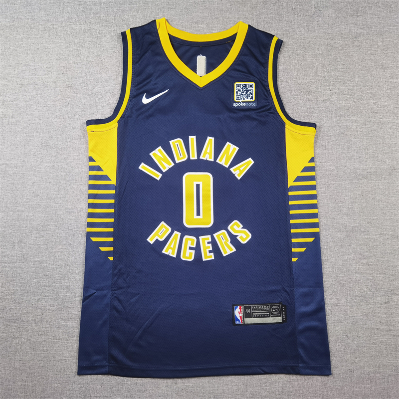 Men's Indiana Pacers Tyrese Haliburton #0 Navy Swingman Jersey - Icon Edition