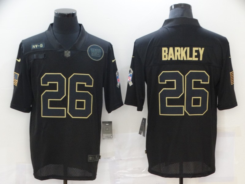 Men's New York Giants #26 Saquon Barkley Black Game Player Jersey