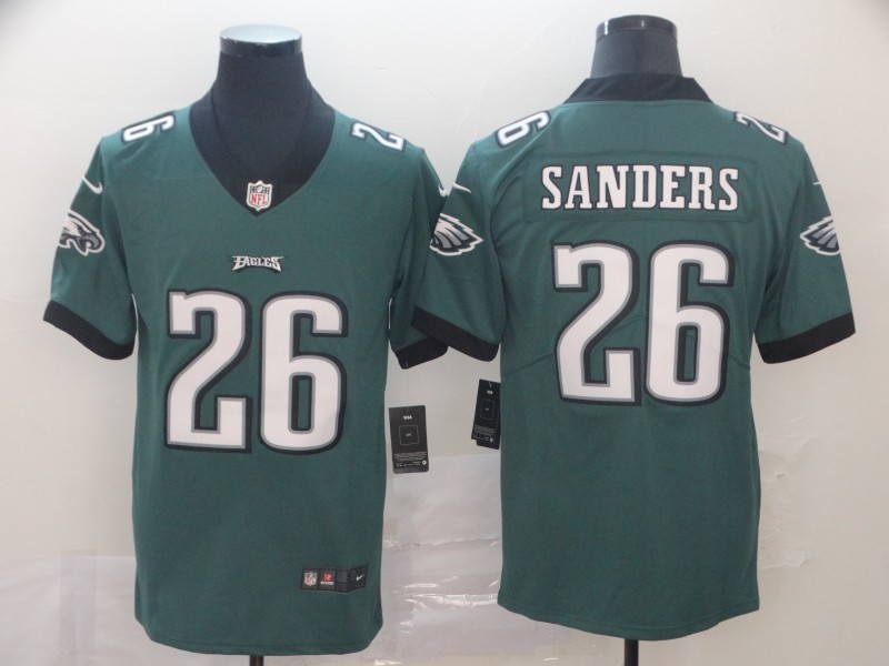 Men's Philadelphia Eagles Miles Sanders #26 Midnight Green Game Jersey