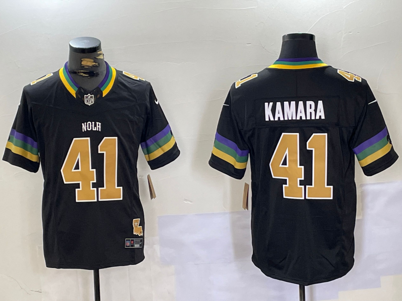 Men's New Orleans Saints Alvin Kamara #41 Black Team Player Jersey